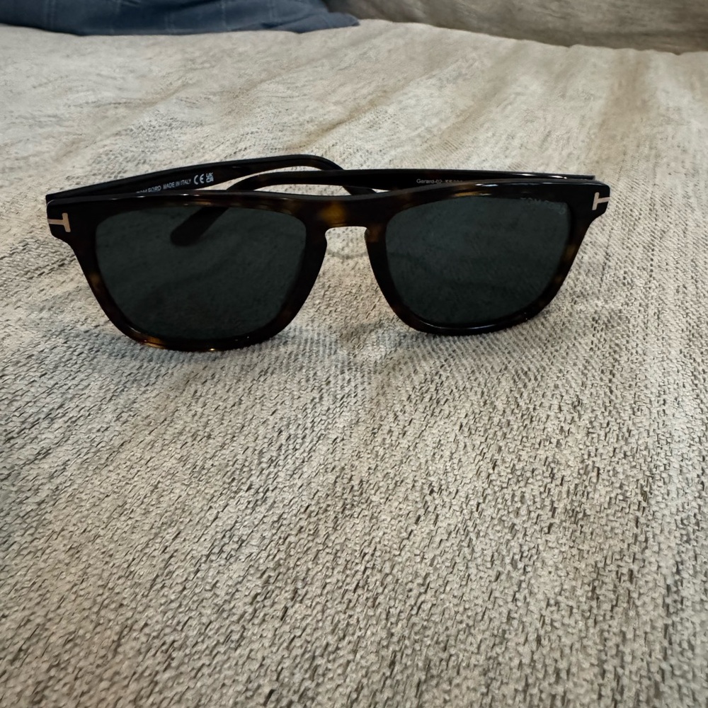 Tom Ford Tortoiseshell Sunglasses with Dark Green Lenses